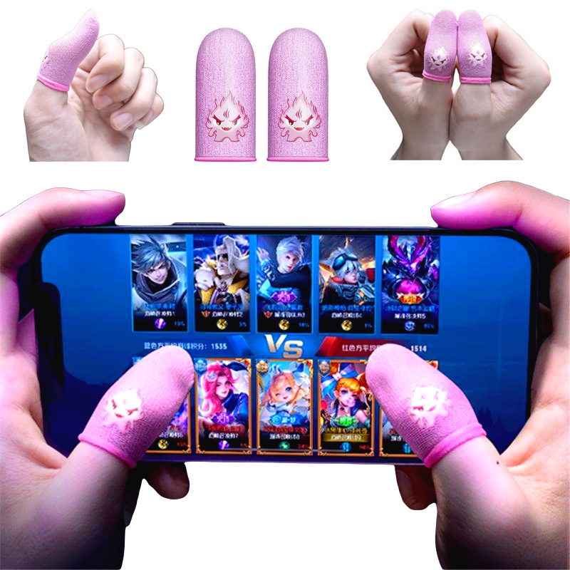 Faruxue Protetor de dedo luminoso para jogos de celular (2 peças