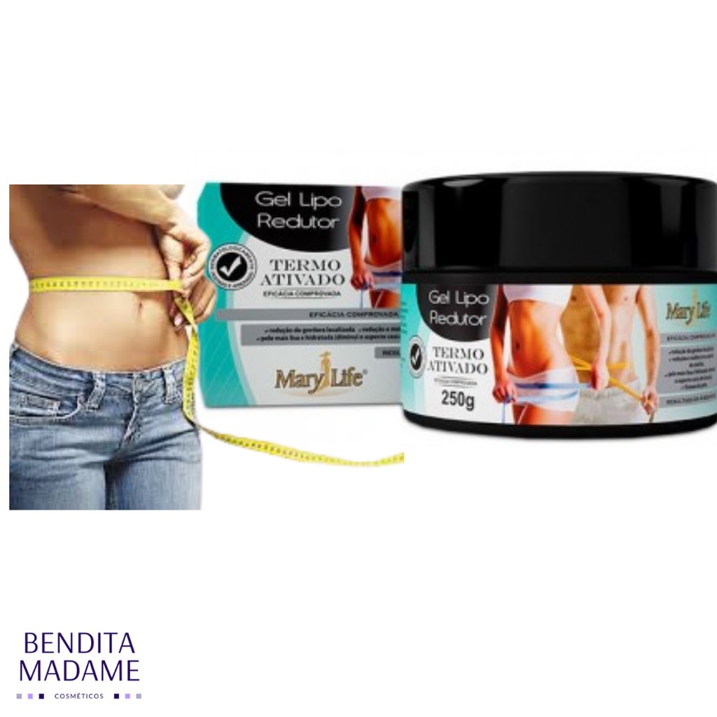 Gel Lipo Redutor Pote 250g Mary Life Queima De Gordura