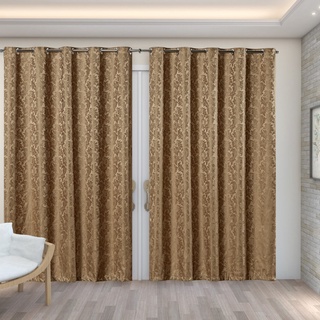 Cortina sala quarto Em Tecido Jacquard 4,00 M X 2,70 M Cores porta e parede