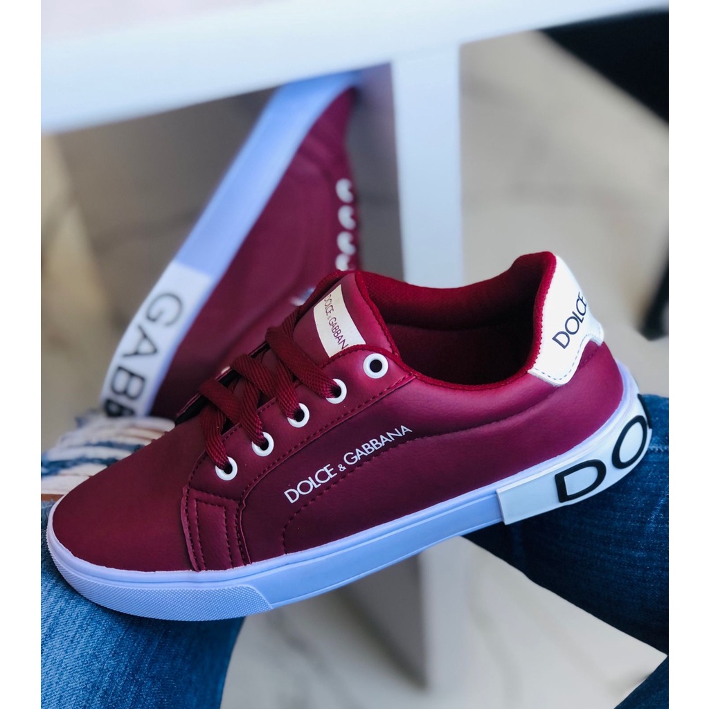 Tenis vermelho escuro vinho lan amento
