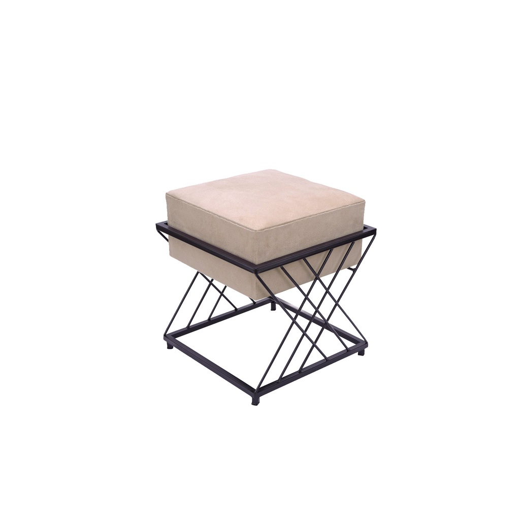 Puff de ferro para sentar Quadrado, Design moderno, armação preta ...