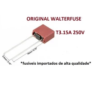 5 Pçs Fusível Plástico Radial T 3,15a 250v Walterfuse 250v T 3.15a T3,15a