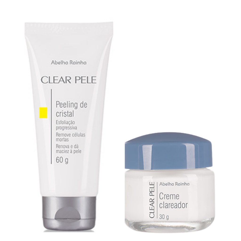 Kit Loção Clareadora Facial + Peeling De Cristal Clear Pele Abelha