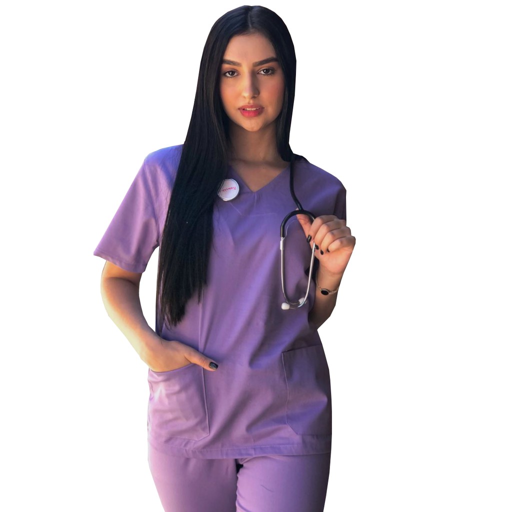 Pijama Cirúrgico Conjunto Scrub Conjunto Hospitalar Brim Uniforme ...