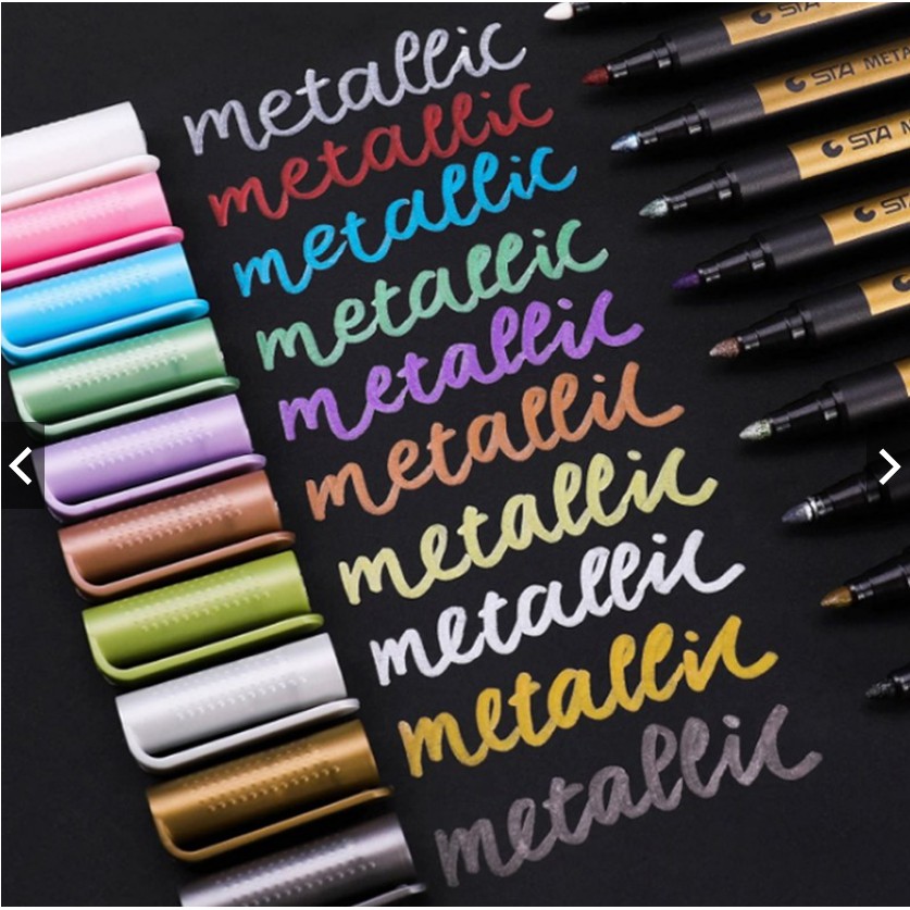 10 Colors Large Metallic Markers Pen for Rock Painting Medium Point ...