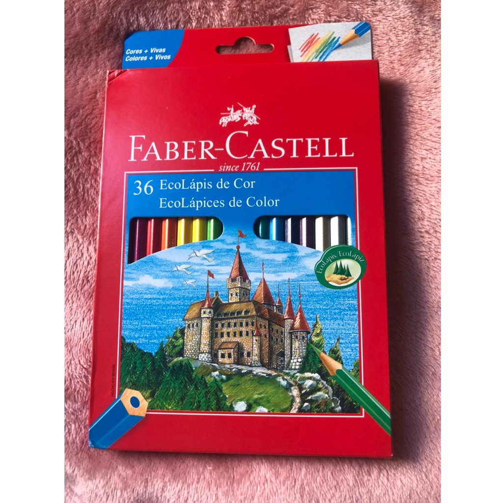Caixa de lápis de cor 36 cores Faber Castell - Conjunto com 36 cores ...