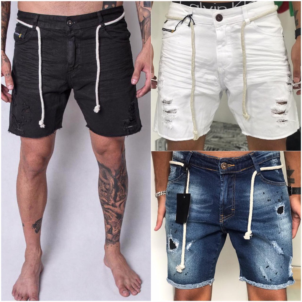 Bermuda jeans clearance masculina moda