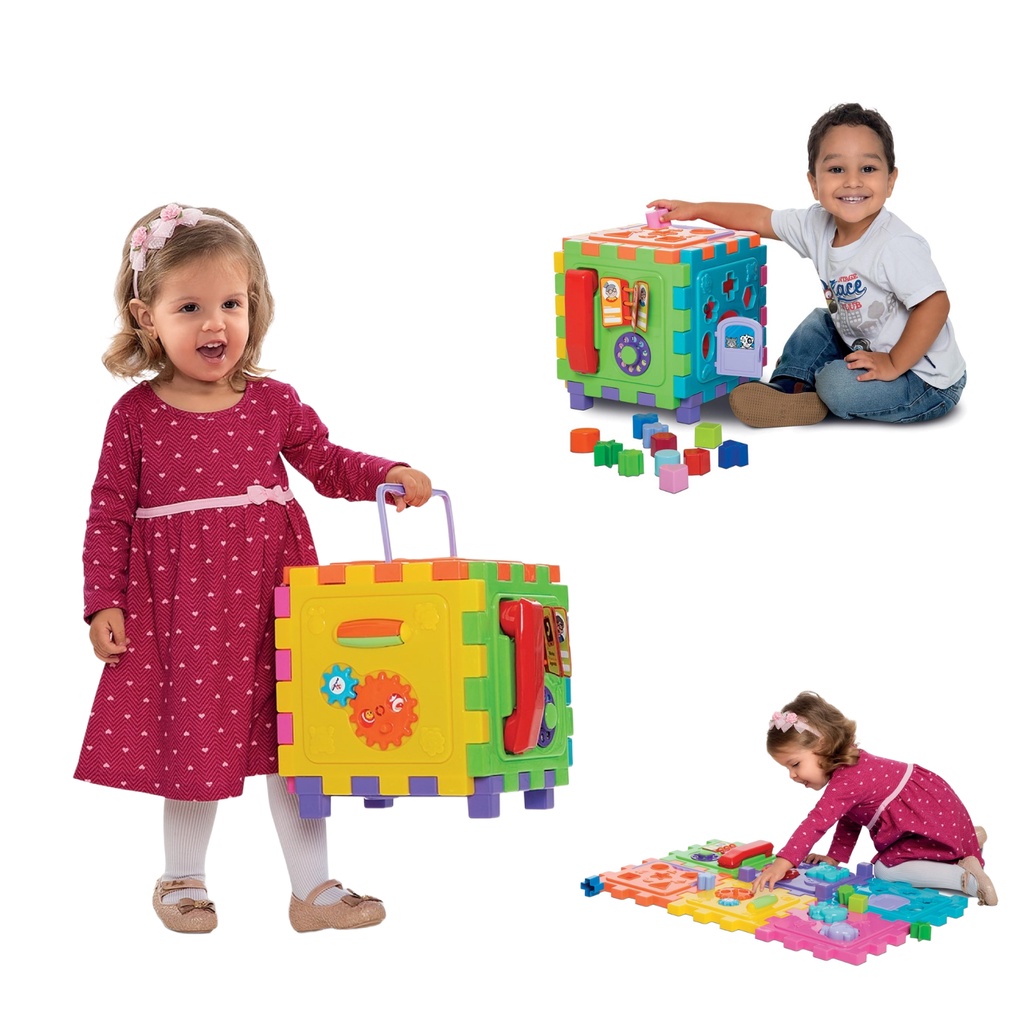 Cubo Didático Grande Mercotoys Brinquedo Bebê Educativo Lúdico ...