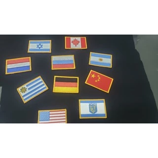 Kit Bandeira Países Bordado - Ponto militar