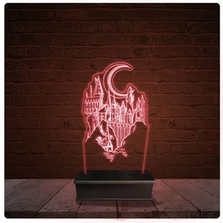 Abajur Luminária Acrílico Led - Hogwarts Harry Potter 12