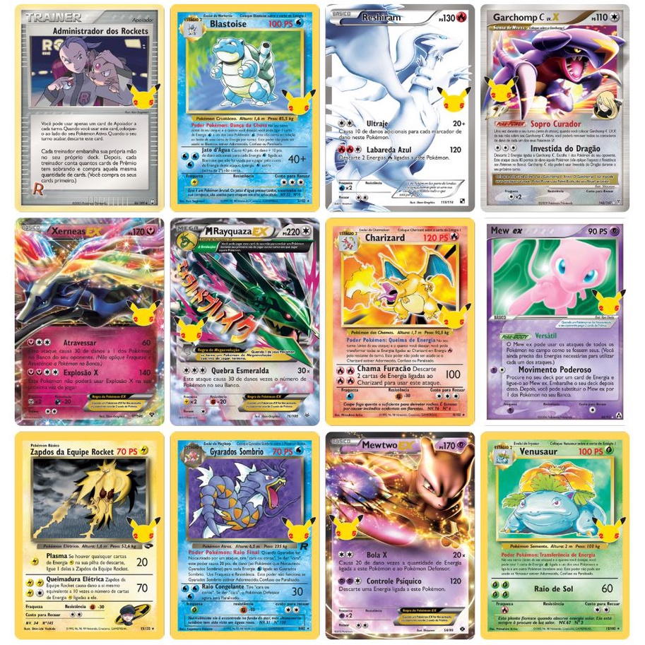 Kit 20 Cartas Raras Originais Pokémon TCG - Avulsas ou Lote