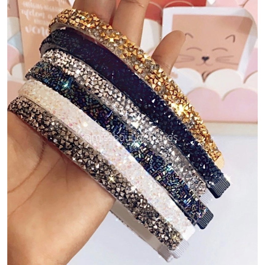 Tiara de Cabelo Luxo Pedraria Strass Shopee Brasil