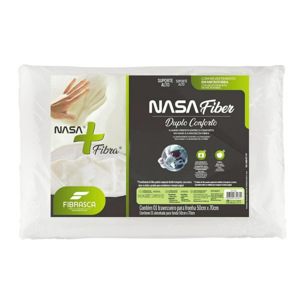 Melhor Travesseiro Nasa Fiber Duplo Conforto Fibrasca | Shopee Brasil