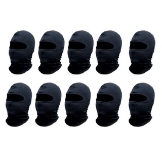 Kit 10 Toucas Ninja Balaclava Algodão Frio Resistente Preta - Motoqueiro Militar Tatica Frio