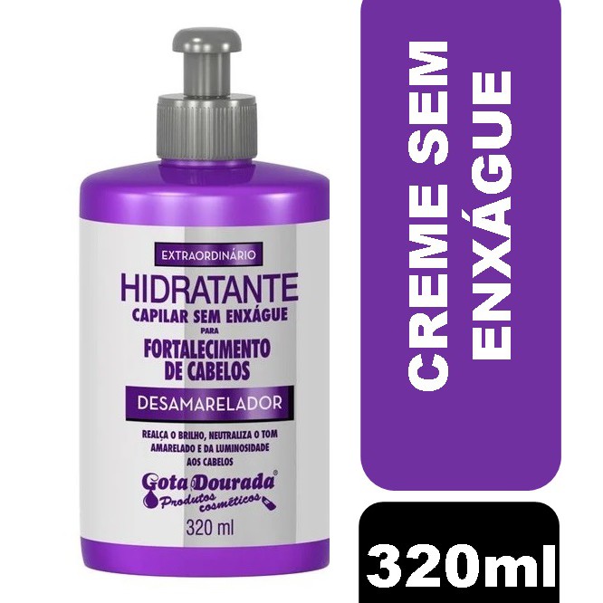 Creme Hidratante Capilar Sem Enxágue Para Fortalecimento de Cabelo 320ml -  Gota DouradaPerfumaria Seiki - Loja de Cosméticos e Produtos de Beleza