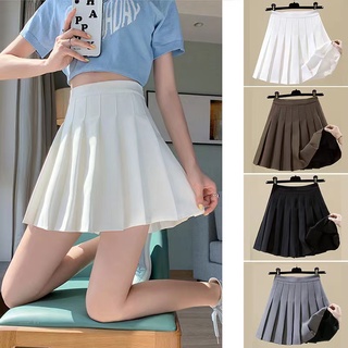 2020 listrado coreano saia plissada escola kawaii japonês saia shorts doce coreana  coreana estilo de roupas de cintura alta de um mini-linha de / Fundos ~