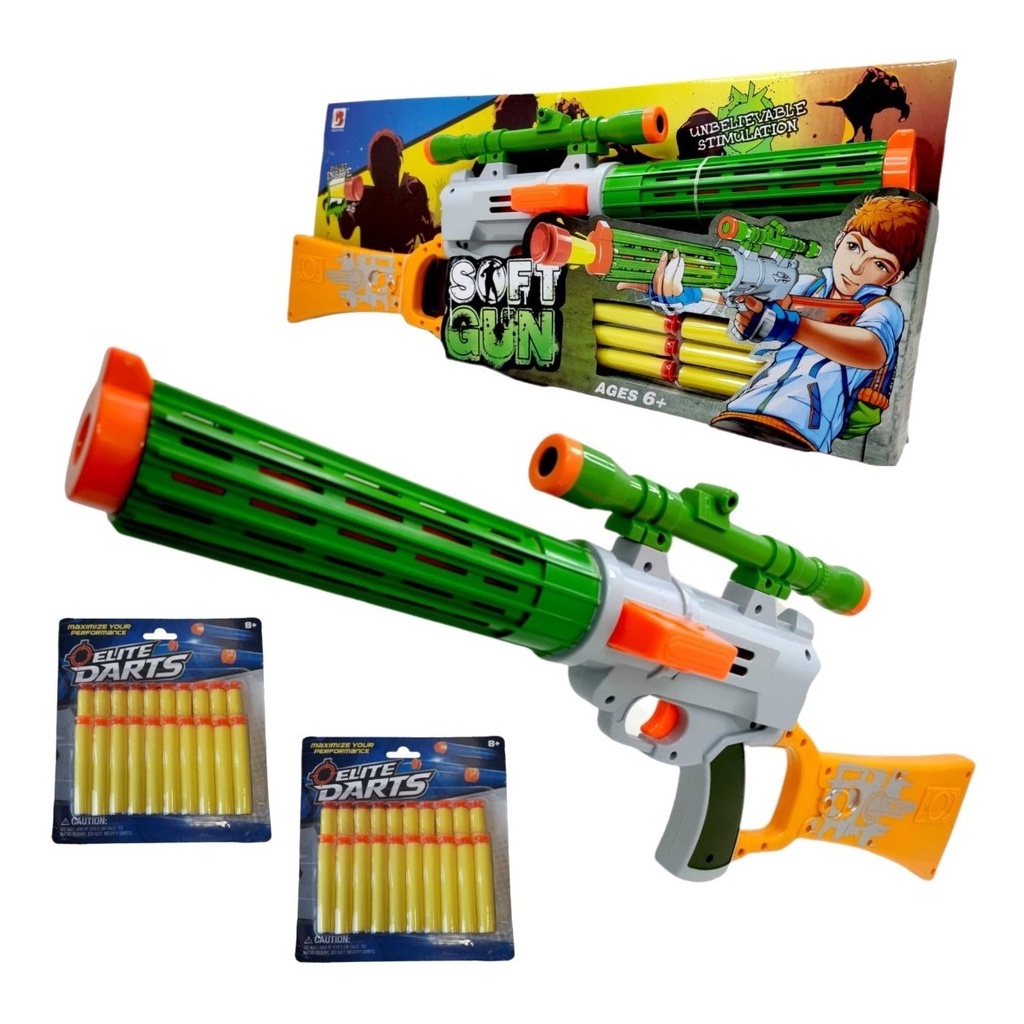 Arminha Brinquedo Lança Dardo 1 Pistola Tipo Nerf + Alvo