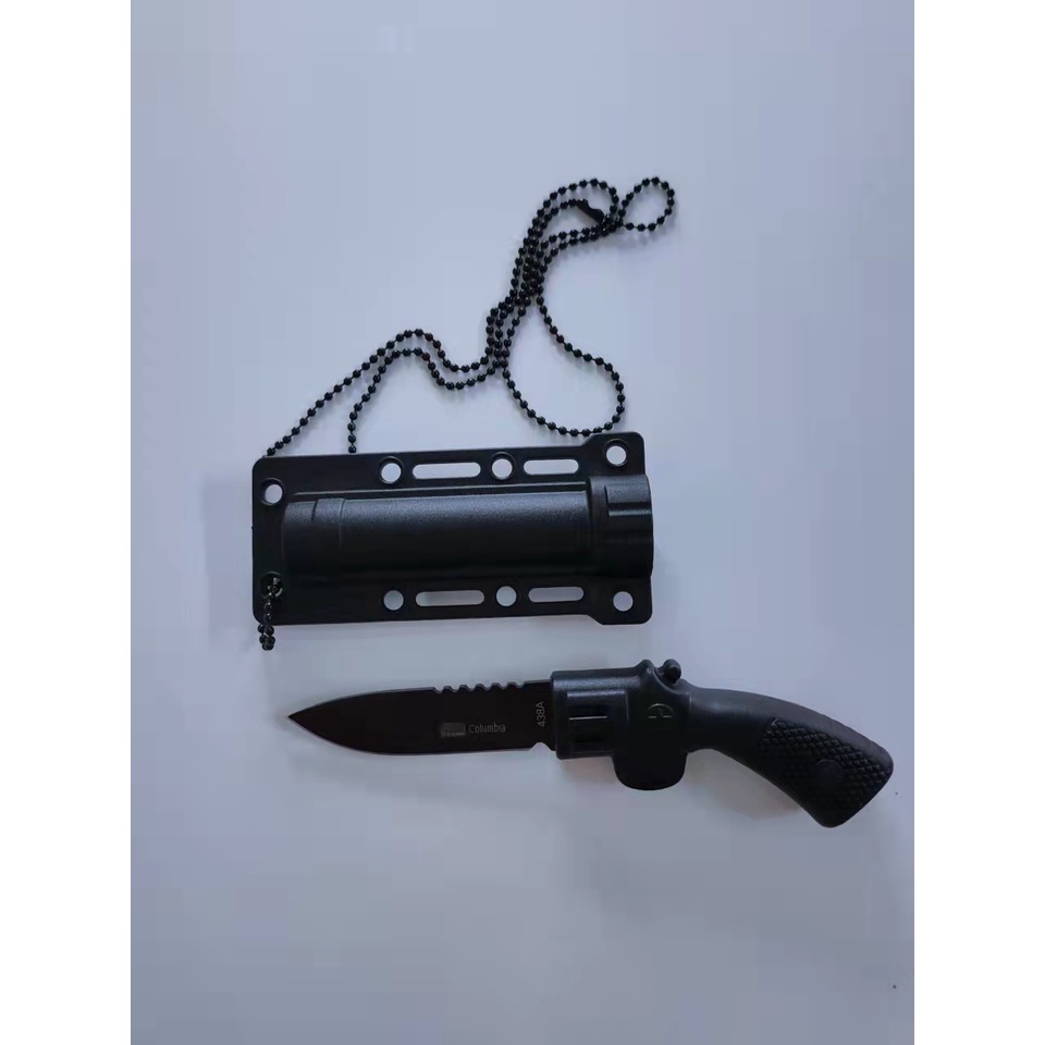 Mini Faca Colar Columbia Serrilhado Formato de Revolver 1269 | Shopee ...