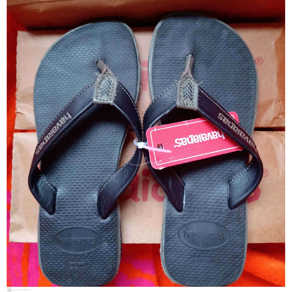 Sandalia havaiana best sale de couro