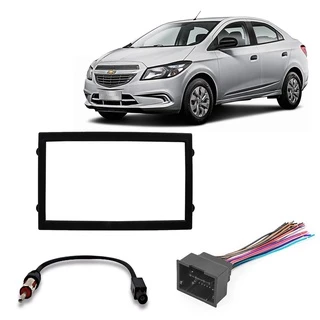 Kit Chicote Para Rádio + Antena + Moldura - Chevrolet Prisma