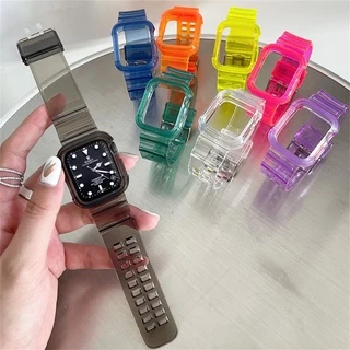 Adequado Para Acessórios De Pulseira De Relógio Apple iWatch 45mm 42 44 38 41 40 Transparente Série 7 6 SE 5 4 3 2 1 De Cor Sólida De Reposição