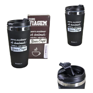 Copo Térmico Frases Criativas Café Chá Capuccino 450ml