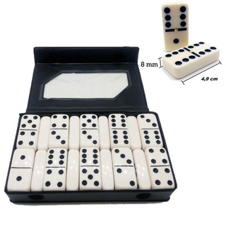 Jogo de Domino No Estojo Osso Branco 28 Peças - Pequeno - Shop Macrozao