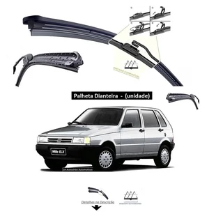 Palheta Limpador Uno Mille 1984 Até 2013 Fiat Para-brisa Dianteira Silicone 3A-G17 Encaixe Gancho