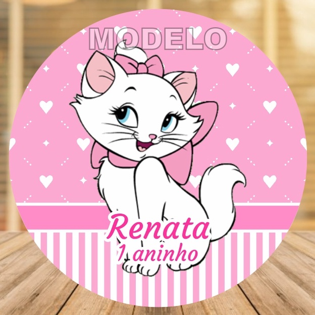 Linda imagem Gatinha Marie com contorno rosa png