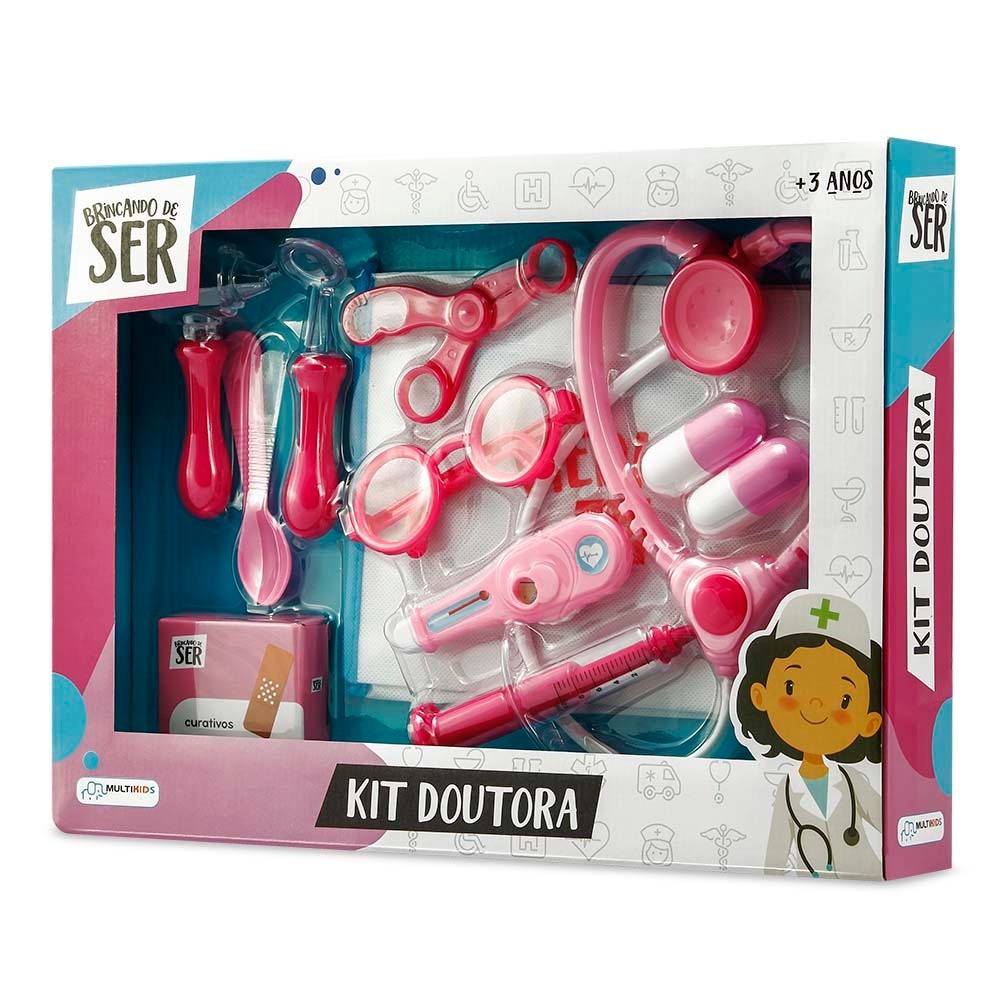 Kit Doutora Médica De Brinquedo Brincando De Ser - Multikids | Shopee ...