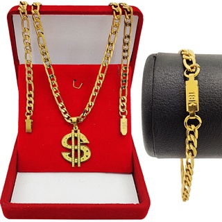 Kit Corrente Masculina 3x1 Cordão Masculino 70cm Com Pingente Crucifixo Variados e Pulseira Colar