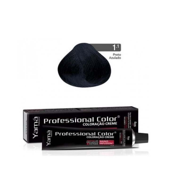 Tintura de cabelo Yamá nano infusion 1.1 Preto azulado 60g | Shopee Brasil