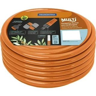 Mangueira Super Flex Tramontina Com Engates E Esguicho Em Pvc Laranja 10 Metros