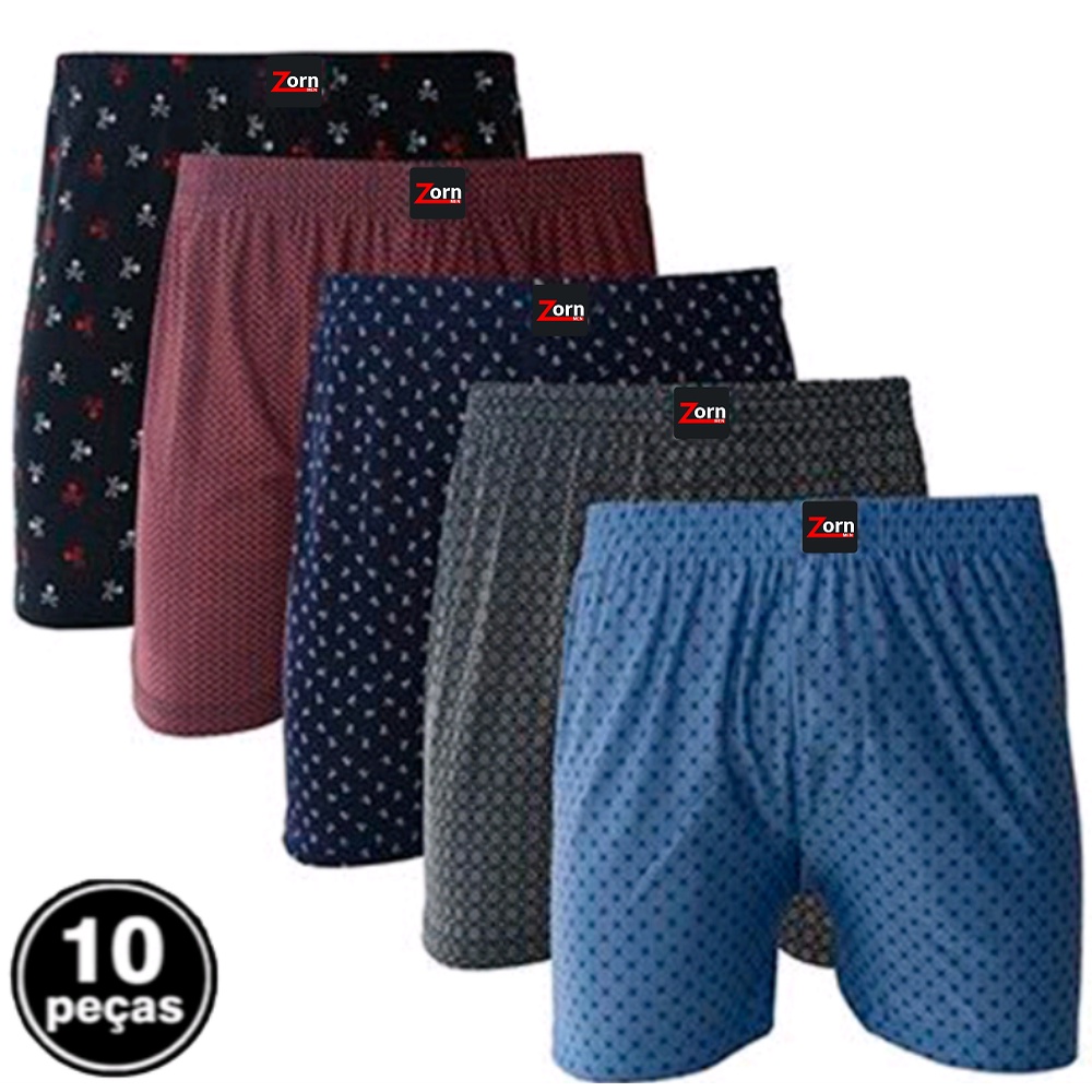 Kit 10 Cueca Samba Canção Masculino Short de Dormir Pijama Malha Fria