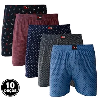 Kit 10 Cueca Samba Canção Masculino Short de Dormir Pijama Malha Fria em Oferta na Shopee