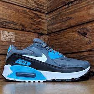 TENIS NK AIR MAX 90 CINZA E AZUL COM CINZA