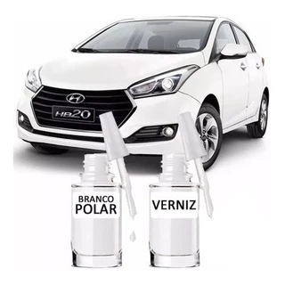 Tinta Tira Risco Automotivo Hyundai Hb20 Cor Branco Polar em Oferta na Shopee