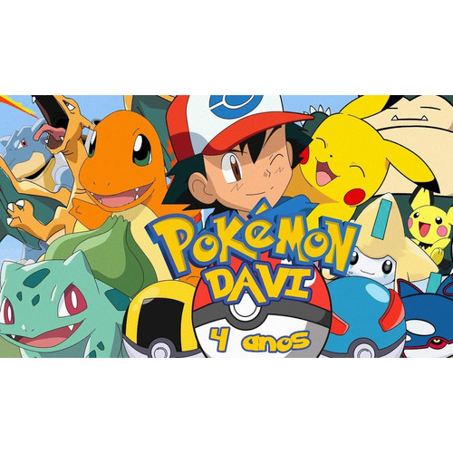 Painel Banner Festa Pokemon Personalizamos 2x1,2m