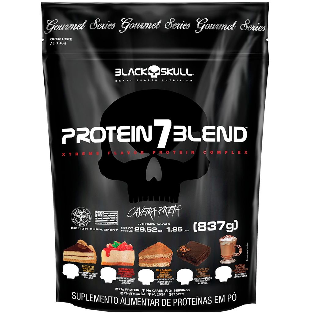 Protein 7 Blend Gourmet Refil - Blend Proteínas - 837g | Shopee Brasil
