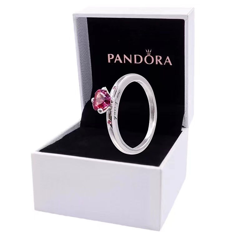 Com Caixa ❤️❤️Anel Pandora Original Feminino Simples Para Casal/Promessa Anel Presente De Dia Dos - no Preço