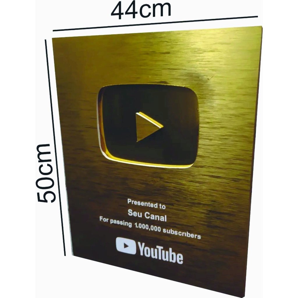 Placa youtube 1 Milhão De Inscritos