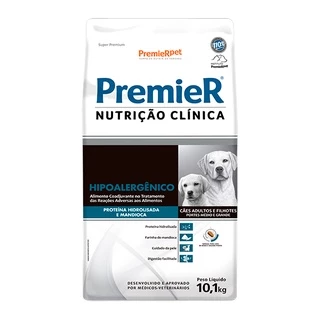 Ração Premier Nutrição Clínica Hipoalergenico para Cães de Medio e Grande Porte Sabor Proteina Hidrolisada e Mandioca - 10,1Kg