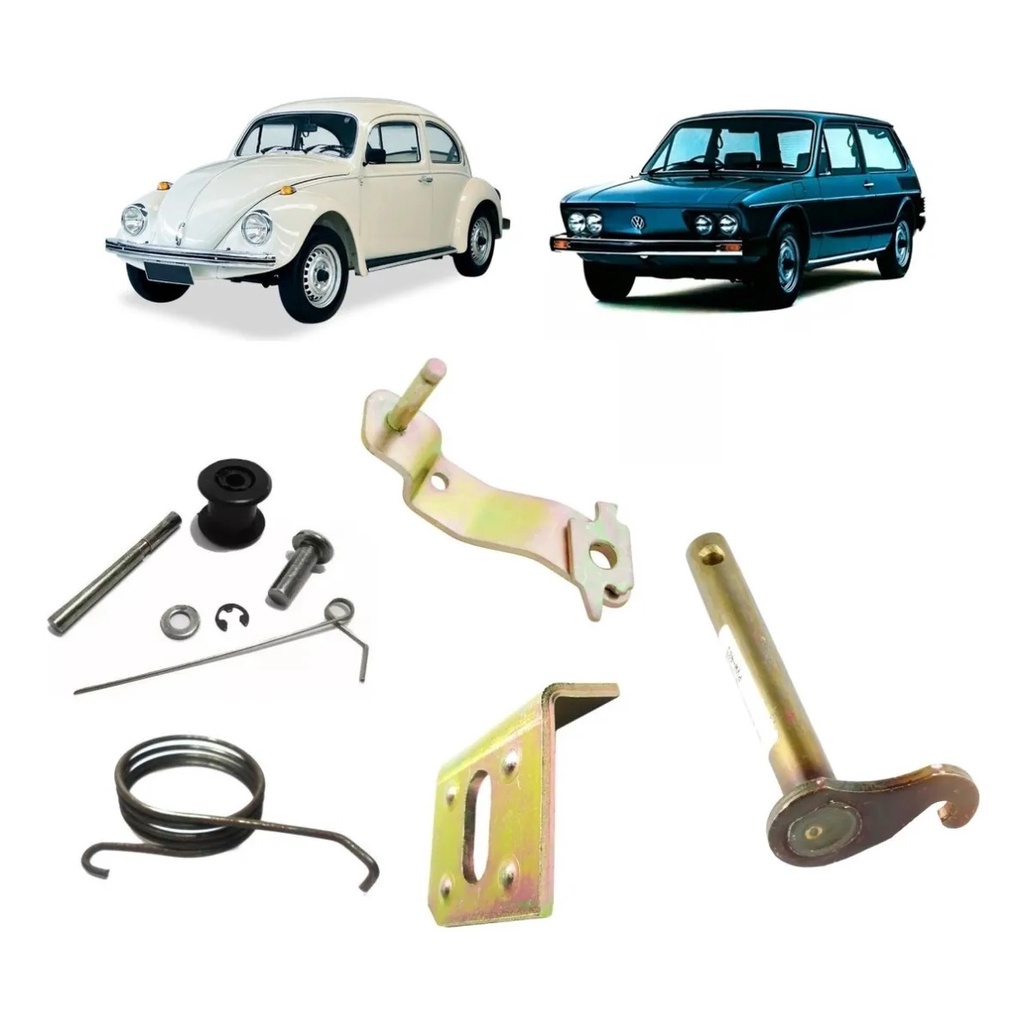 Reparo Pedal Acelerador + Eixo Pedal Embreagem + Mola Pedal Freio + Chapa Encosto Vw Fusca Brasilia