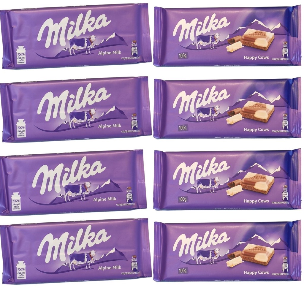 Chocolates Milka Sabores Ao Leite e Mesclado Importado 100g | Shopee Brasil