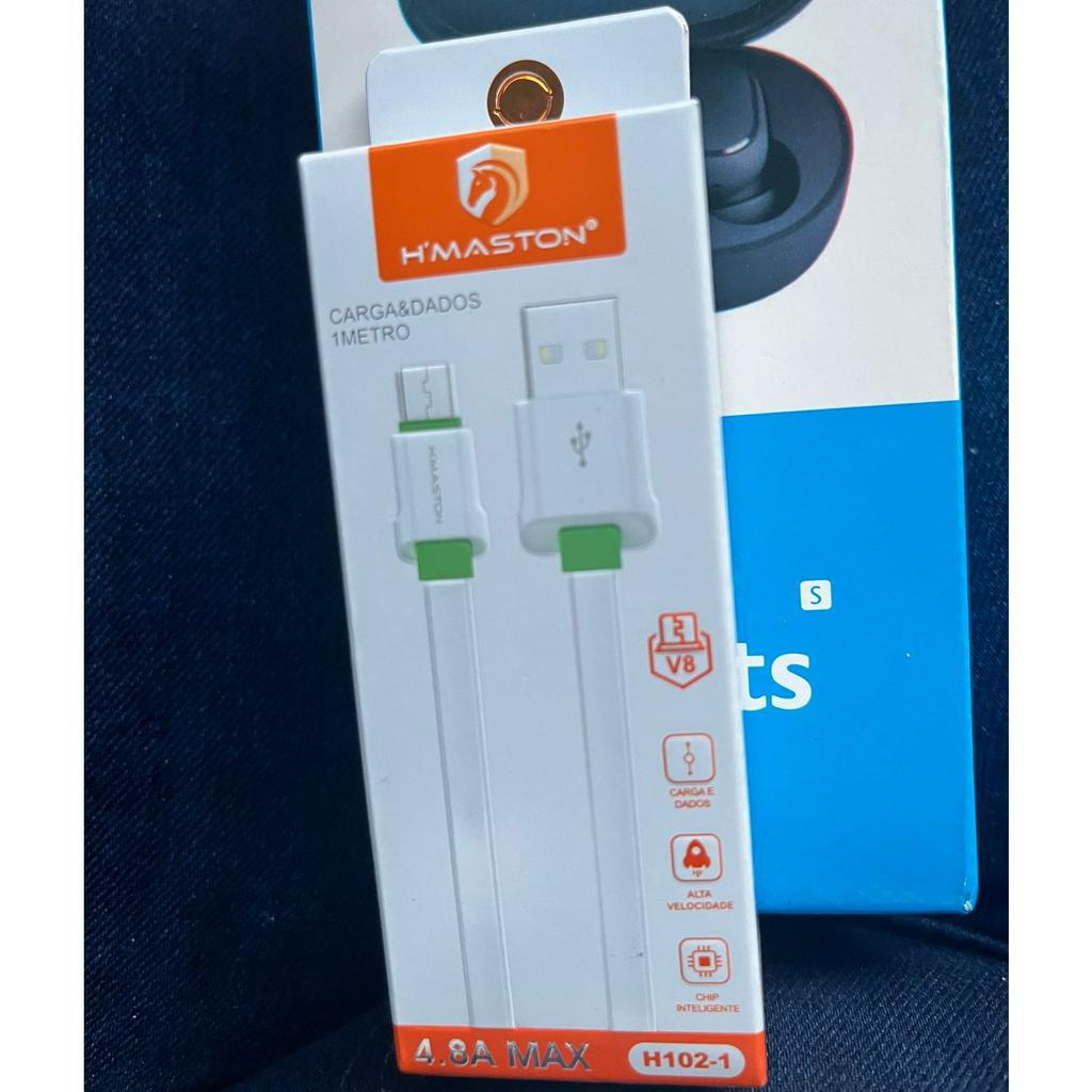 CABO USB V8 4.8A COM 1 METRO H102-1 HMASTON | Shopee Brasil