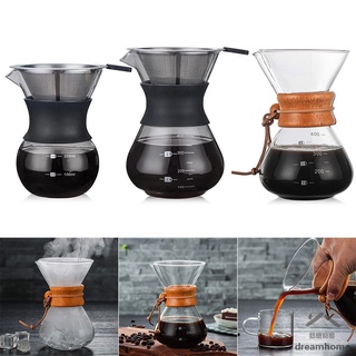 Cafeteira Pour Over Com Vidro Borosilicato Café Manual Brewer