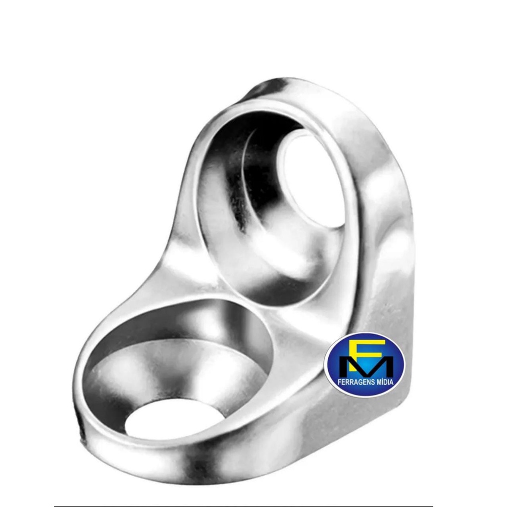 Kit 100 Suporte Cantoneira Para Prateleira Niquelado L 2furos