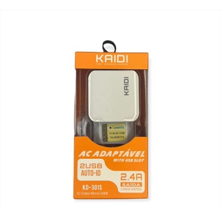 Carregador 2x Usb Com Cabo Kaidi 2.4a Carga Rápida (diversos Modelos)