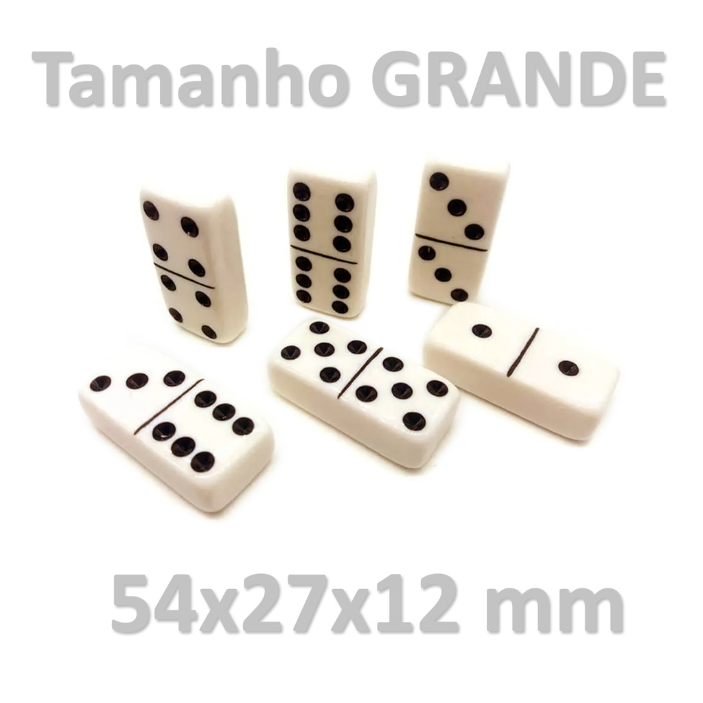 Jogo de Domino No Estojo Osso Branco 28 Peças - Grande Nº7 - Shop