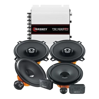 Kit 2 Vias 6  Hertz DSK 165.3 160w + Par Alto Falante 5  Hertz Coaxial DCX130.3 80w + Taramps TS400 em Oferta na Shopee